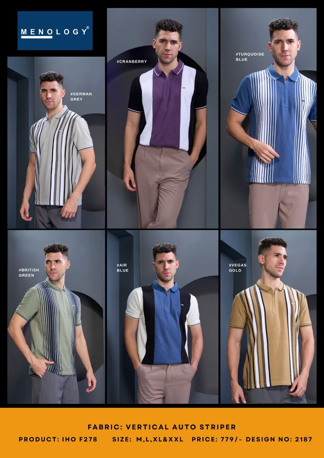 Iho F 278 Menology Vertical Mens Tshirts Wholesale