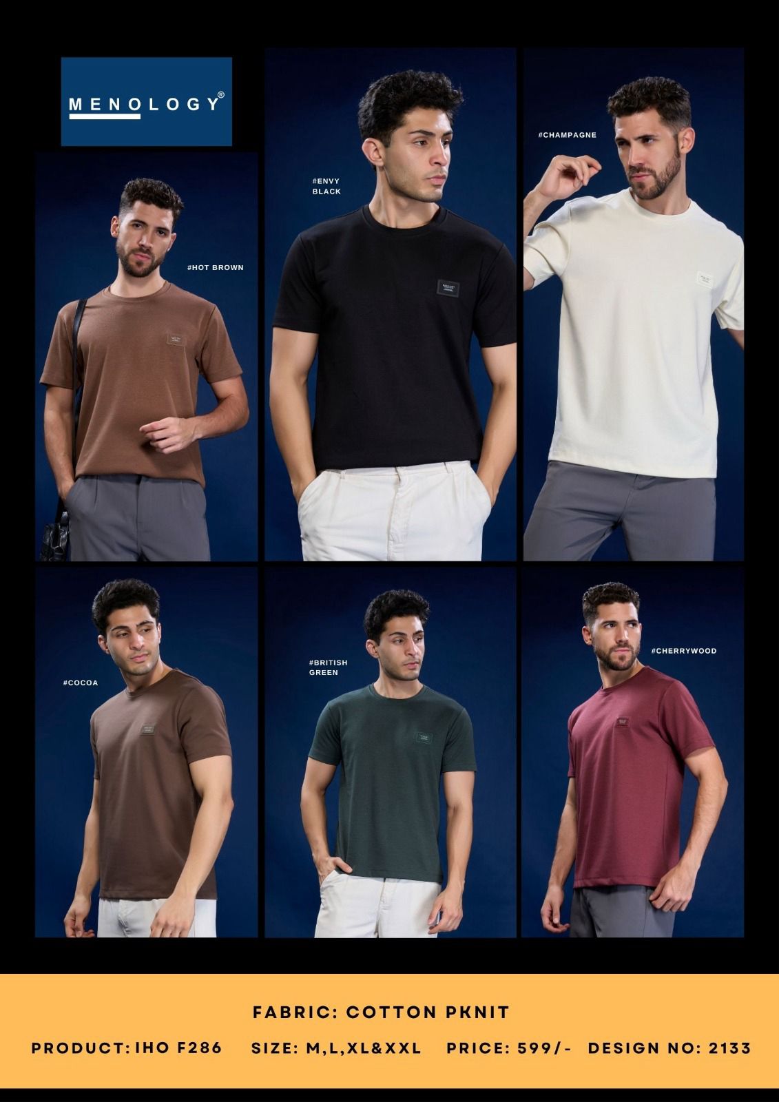 Iho F 286 Vol 2133 Menology Cotton Mens Tshirts Supplier Ahmedabad