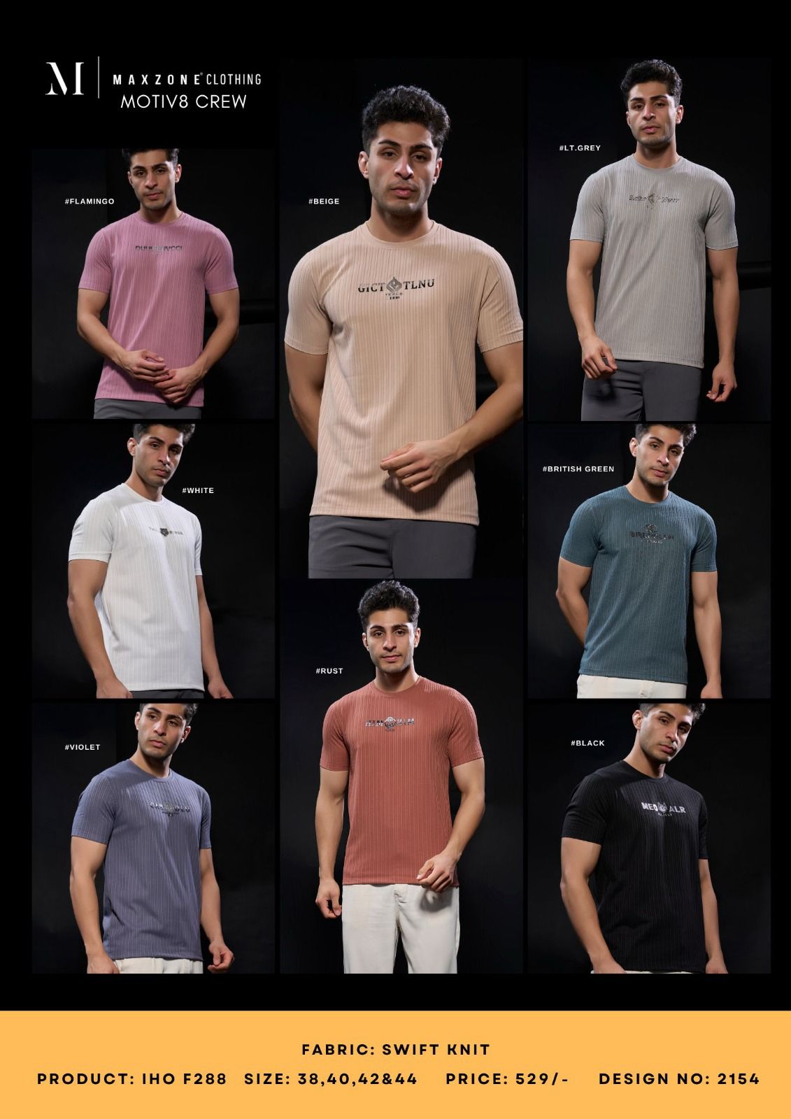 Iho F 288 Design 2154 Menology Knit Mens Tshirts Wholesaler