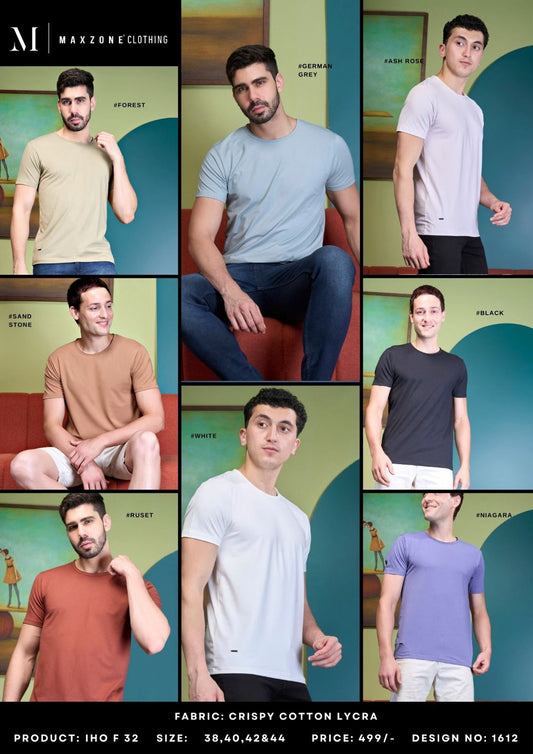 Iho F 32 Maxzone Clothing Cotton Lycra Mens Tshirts Wholesale Rate
