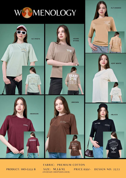 Iho G151 Dn 2572 Womenology Cotton Women Tshirt Exporter Ahmedabad