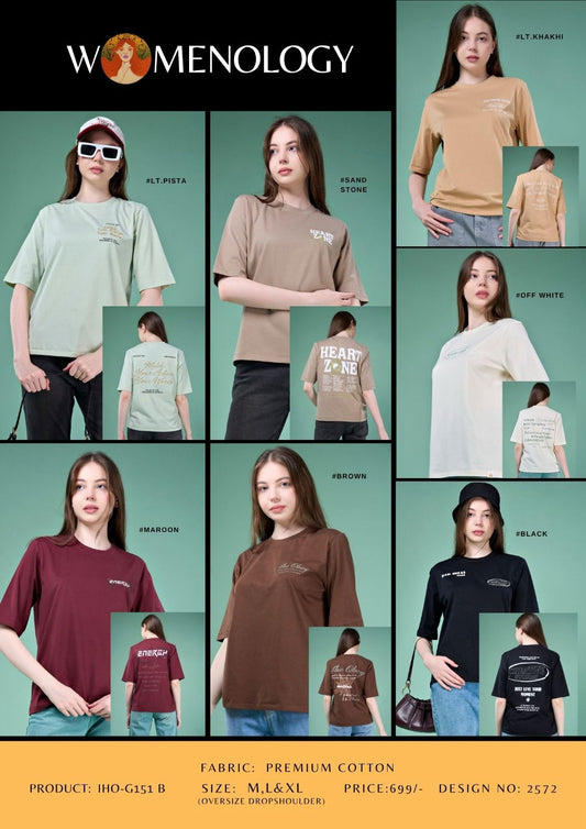Iho G151 Dn 2572 Womenology Cotton Women Tshirt Exporter Ahmedabad