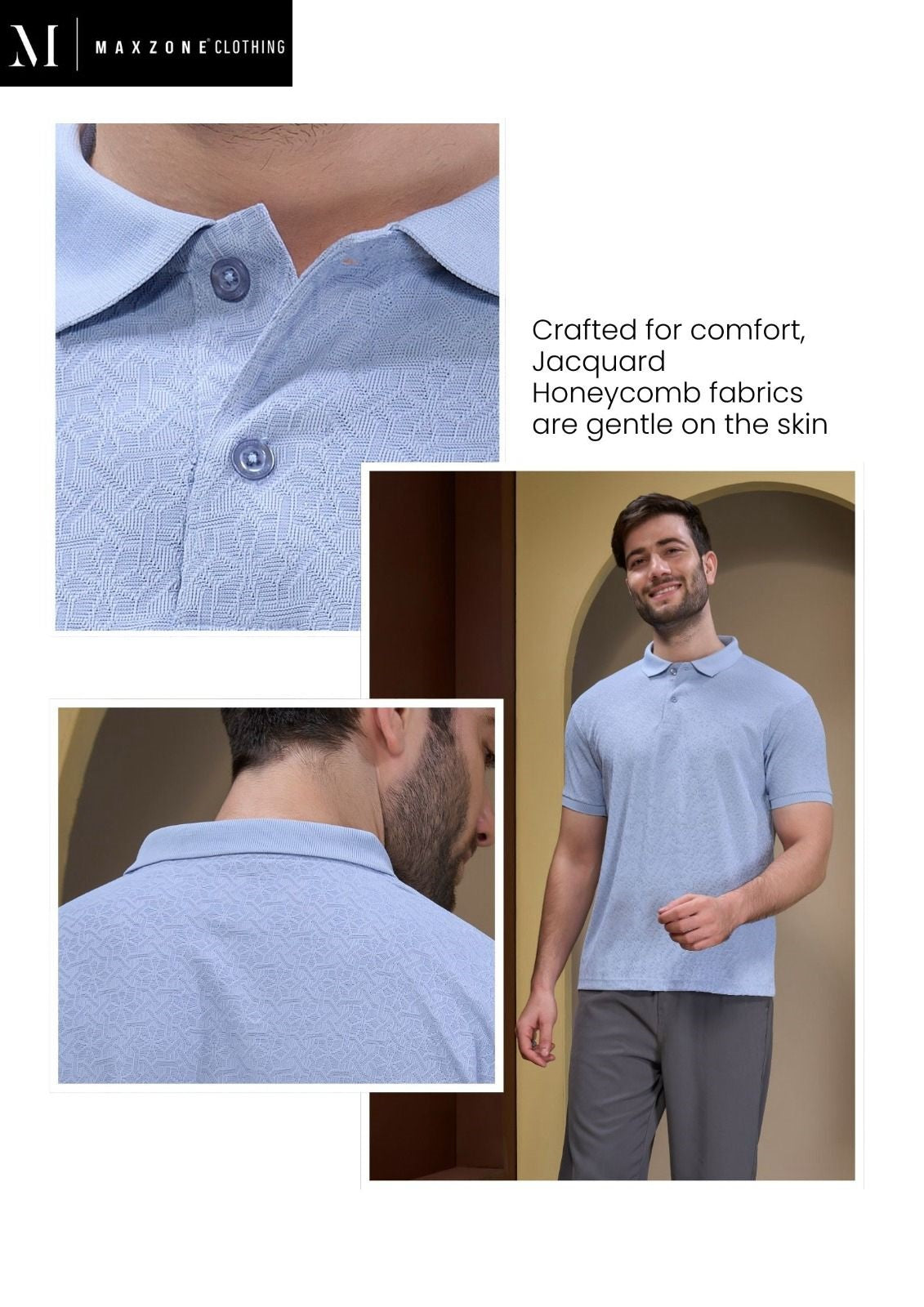 Iho G208 Dn 2587 Maxzone Clothing Honey Comb Mens Tshirts Supplier