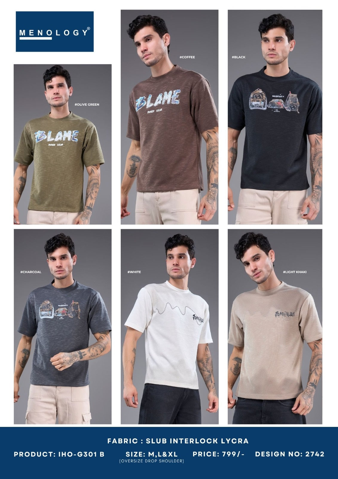 Iho G301 B Dn 2742 Menology Interlock Lycra Mens Tshirts Wholesale Price