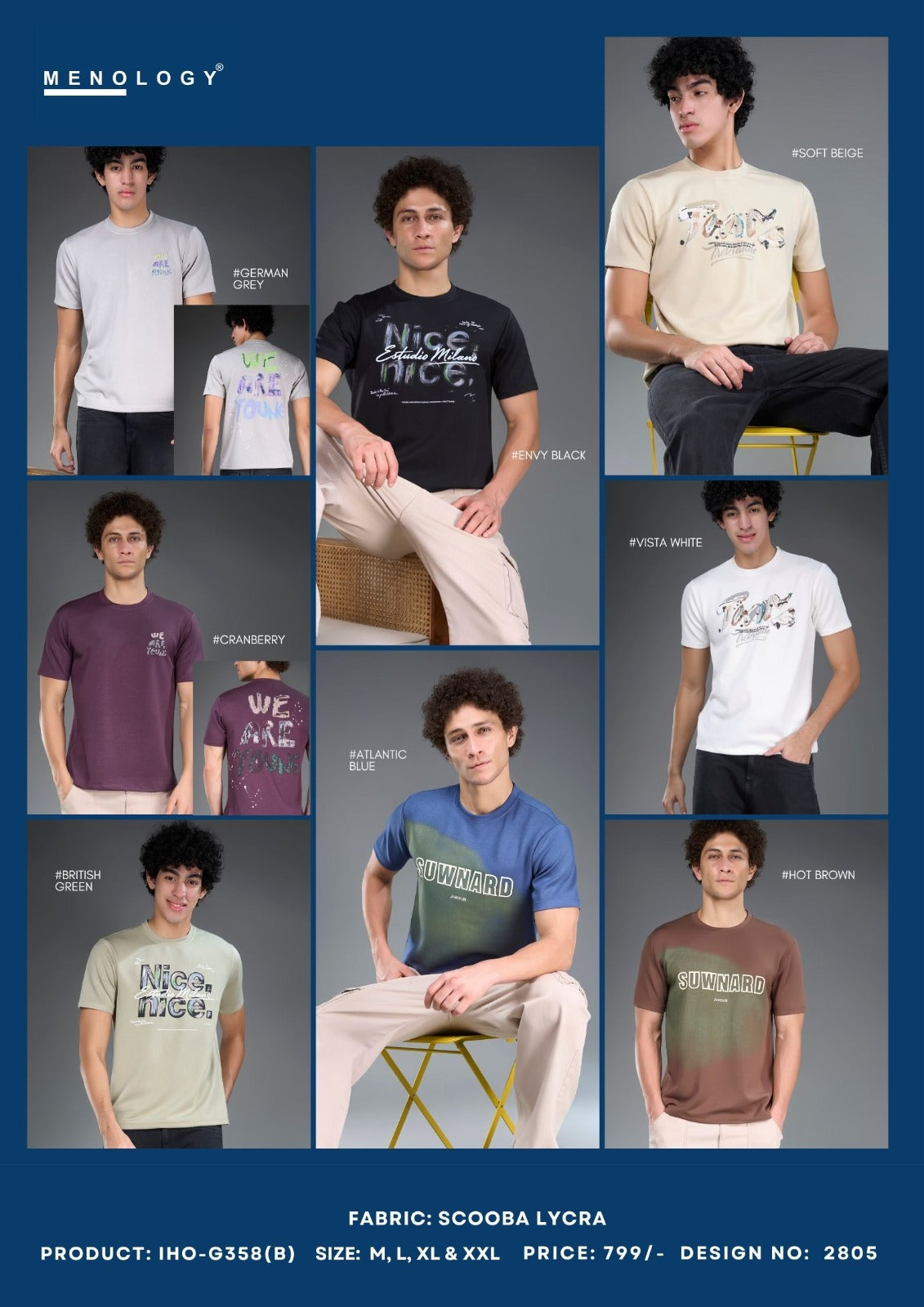 Iho G358 B 2805 Menology Lycra Mens Tshirts Wholesale Price