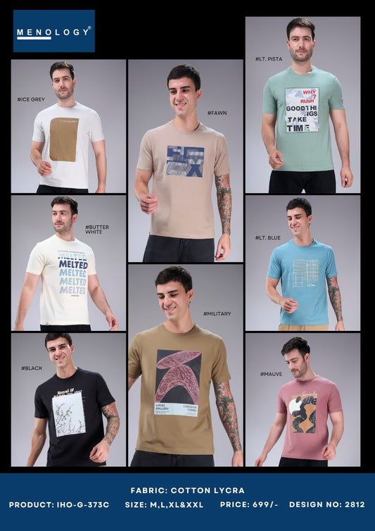 Iho G373 C Dn 2812 Menology Cotton Lycra Mens Tshirts Exporter India