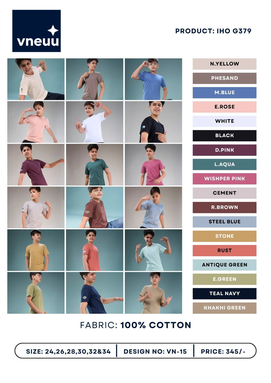 Iho G379 Vneuu Cotton Boys Tshirt Exporter Ahmedabad