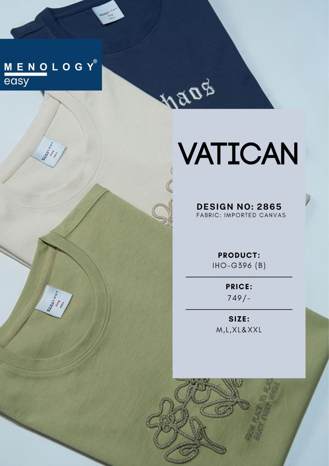 Iho G396 B 2865 Canvas Menology Imported Mens Tshirts Supplier India