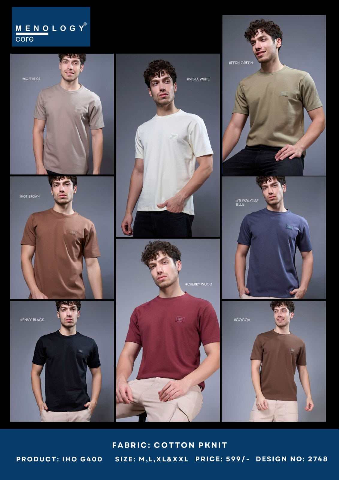 Iho G400 Dn 2748 Menology Cotton Mens Tshirts Wholesale Price