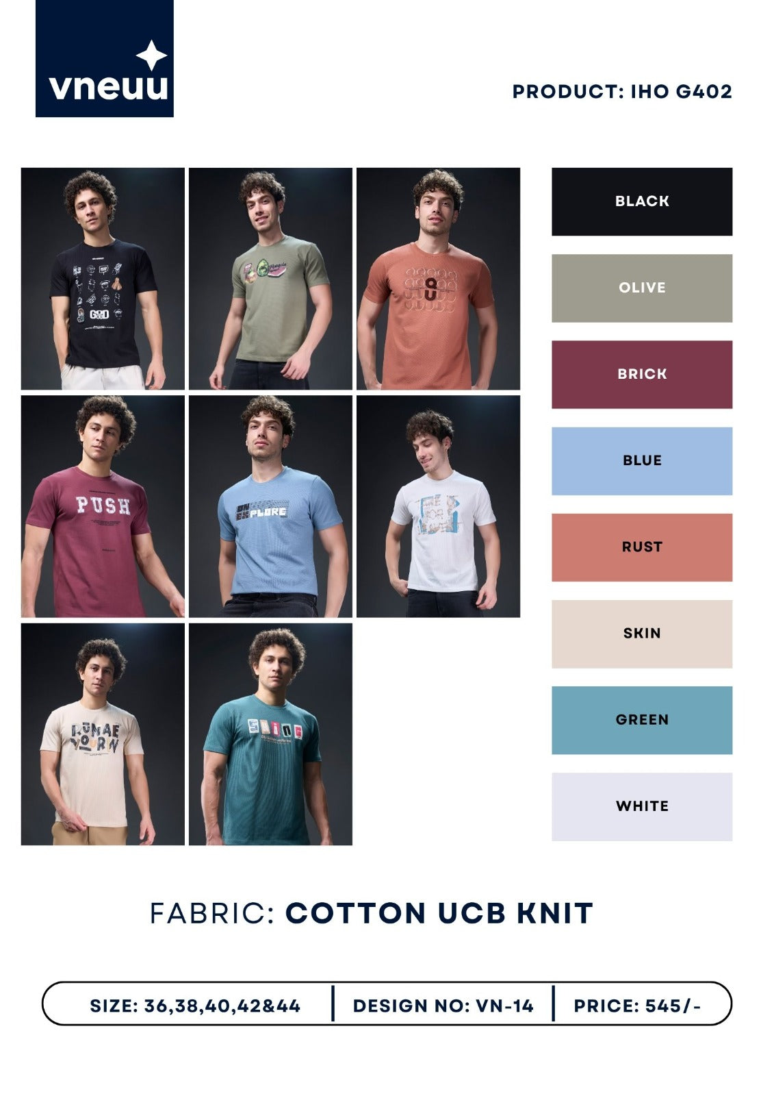 Iho G402 Vn 14 Vneuu Cotton Mens Tshirts Wholesale Price