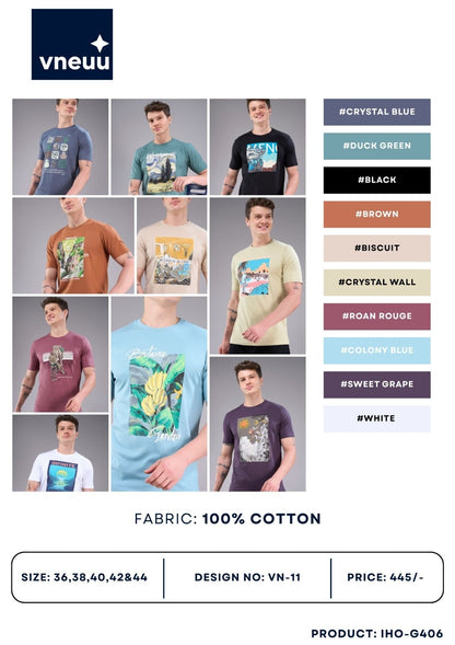 Iho G406 Vneuu Cotton Mens Tshirts Wholesaler Ahmedabad