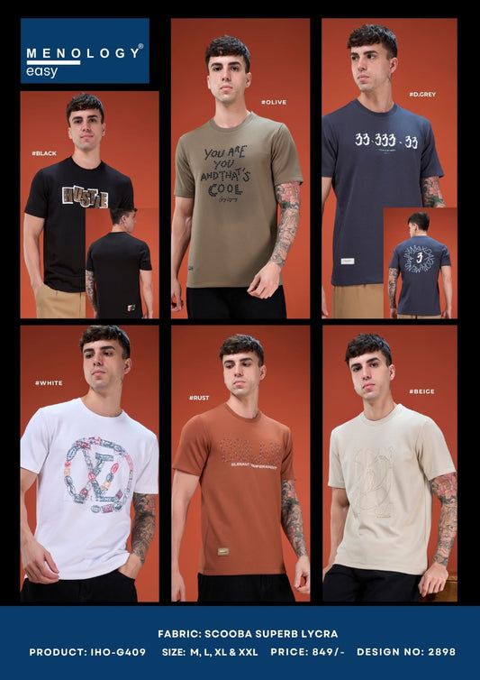 Iho G409 Dn 2898 Menology Lycra Mens Tshirts Wholesale