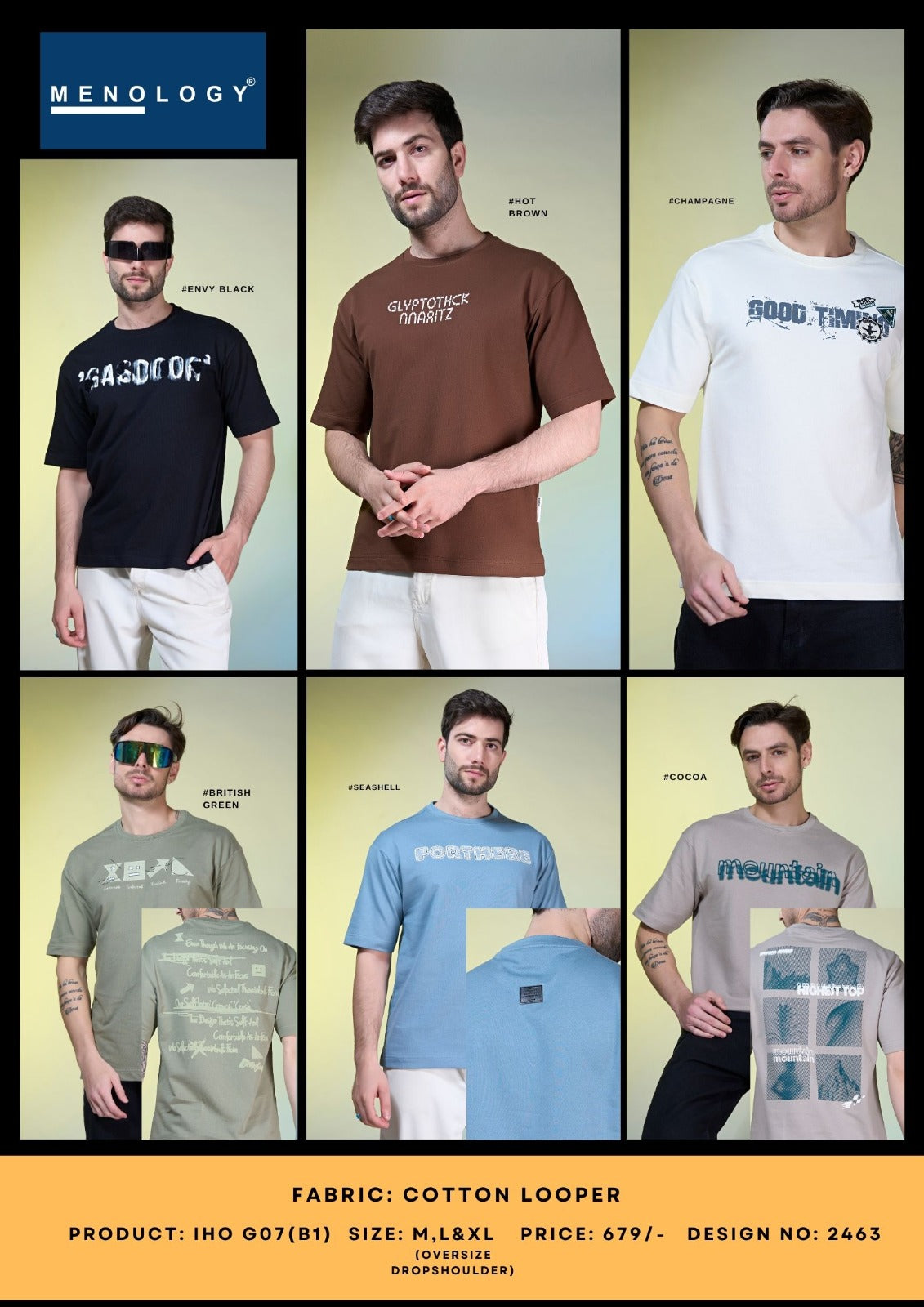 Iho G7 B1 Menology Cotton Looper Mens Tshirts Exporter