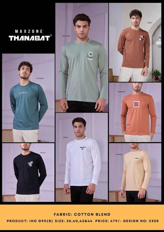 Iho G90 (B) 2358 Maxzone Clothing Cotton Mens Tshirts Exporter India