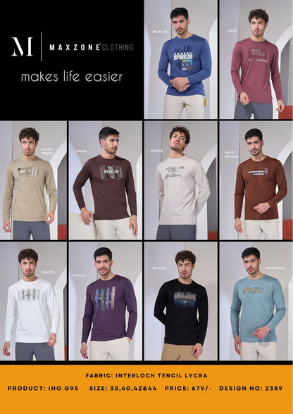 Iho G95 Maxzone Clothing Tencil Lycra Mens Tshirts Exporter Gujarat