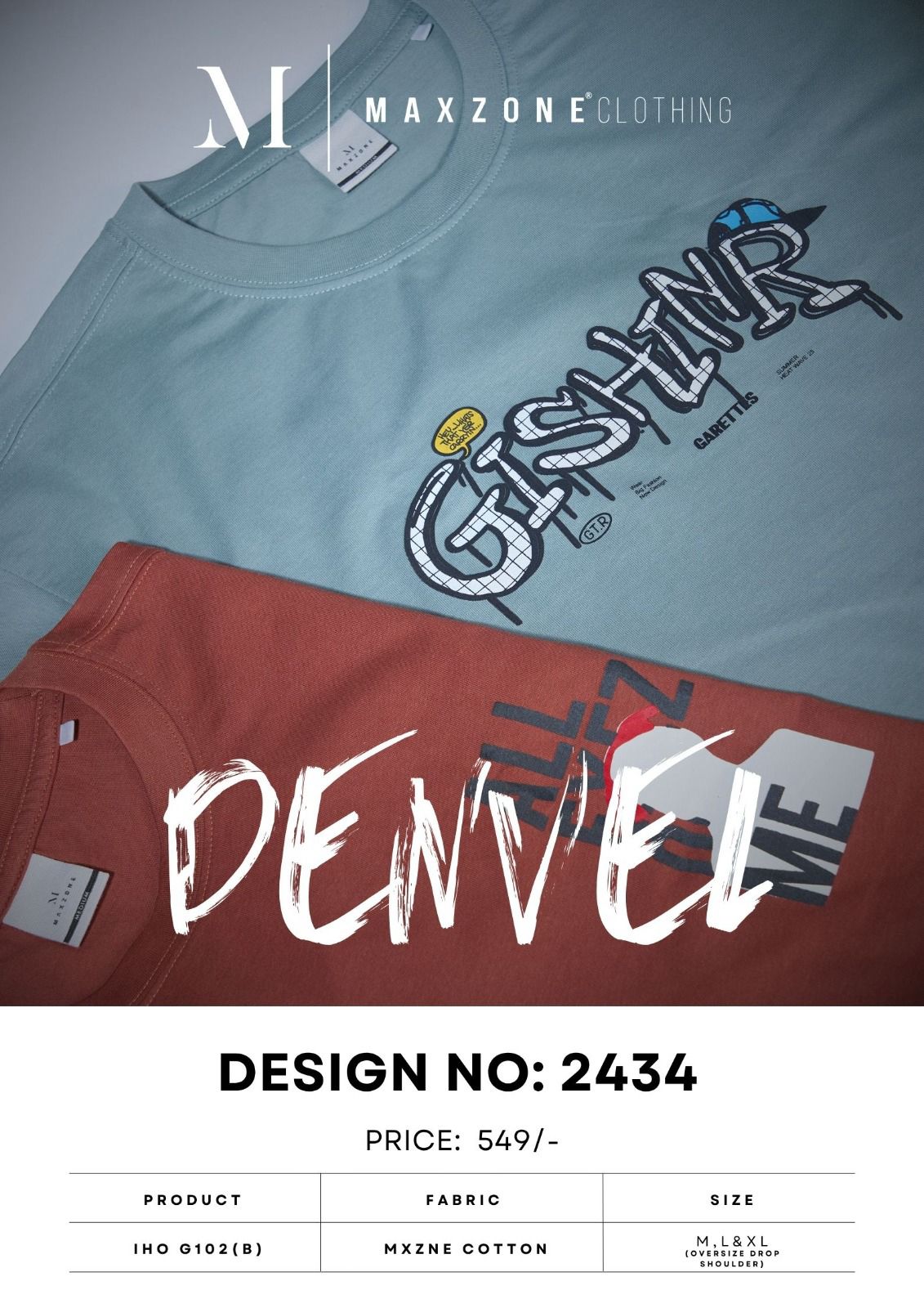 Iho G 102 B Dn 2434 Maxzone Clothing Cotton Mens Tshirts Exporter Ahmedabad