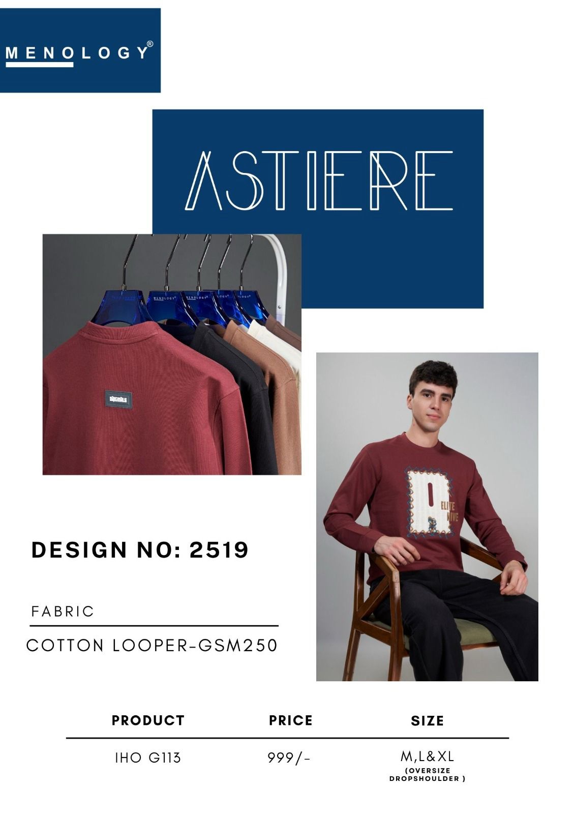 Iho G 113 Menology Cotton Looper Mens Tshirts Exporter Gujarat