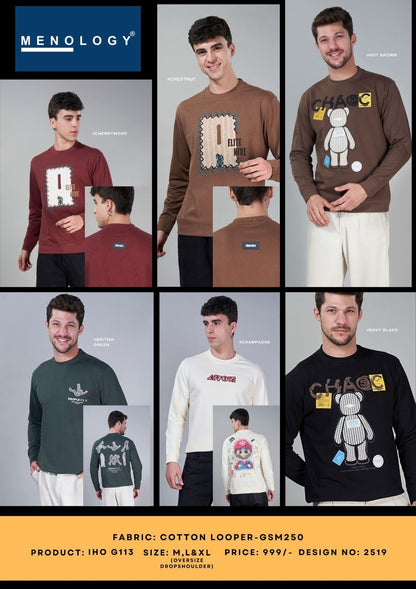 Iho G 113 Menology Cotton Looper Mens Tshirts Exporter Gujarat