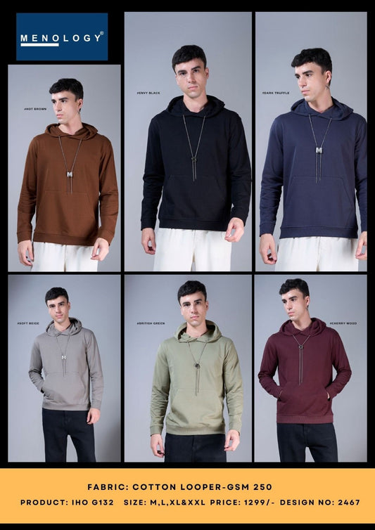 Iho G 132 Menology Cotton Looper Mens Hoodies Exporter India
