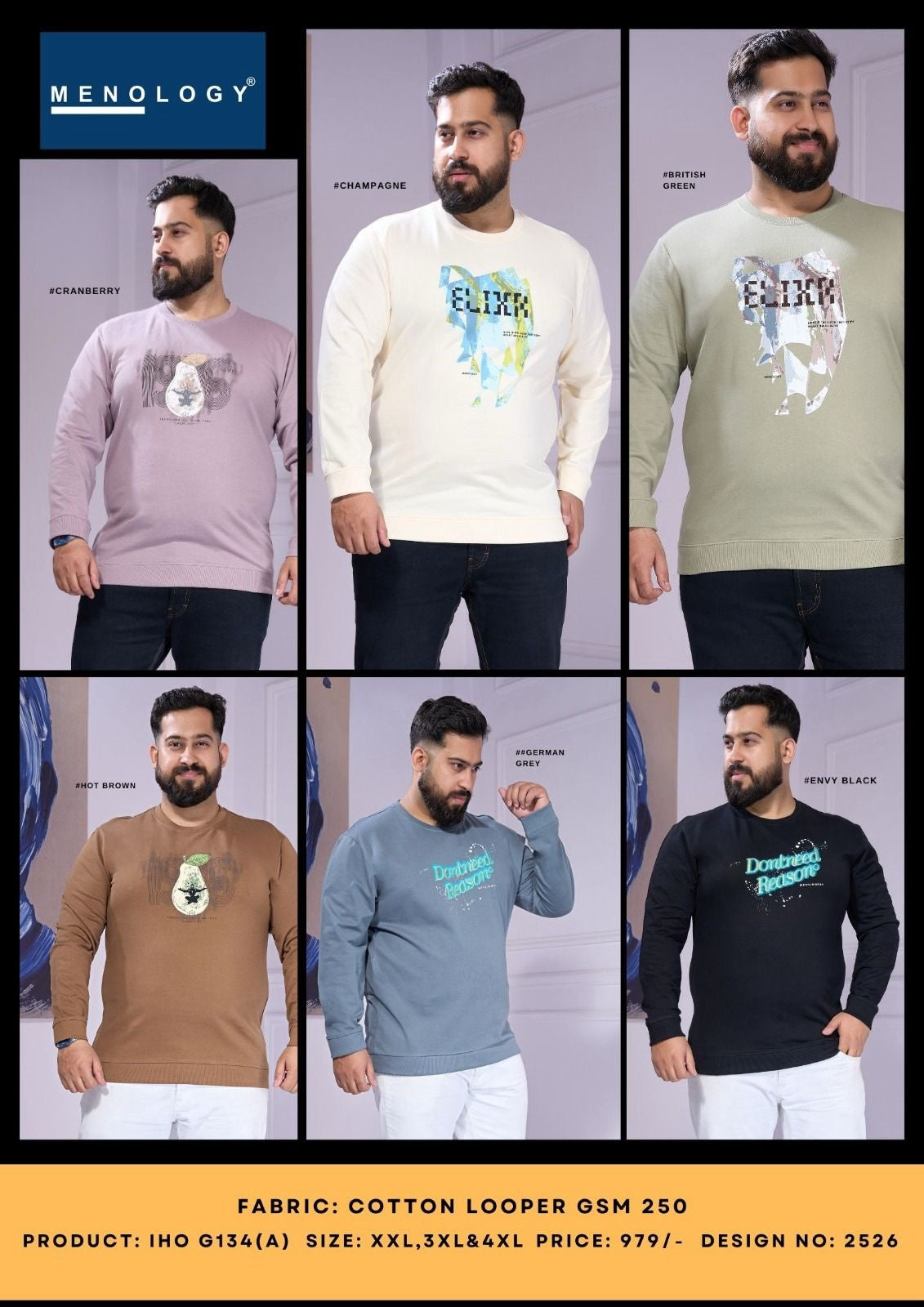 Iho G 134 A Menology Cotton Looper Mens Tshirts Wholesale Price