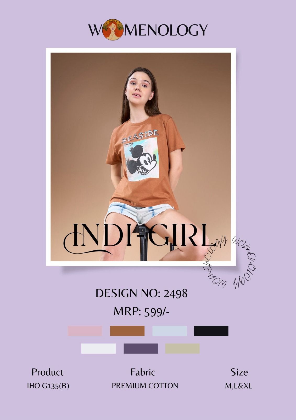 Iho G 135 B D No 2498 Womenology Premium Cotton Women Tshirt Wholesale