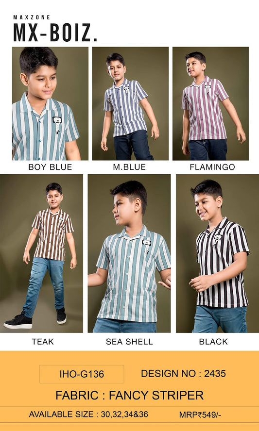 Iho G 136 Dn 2435 Maxzone Clothing Striper Boys Shirt Wholesale Price