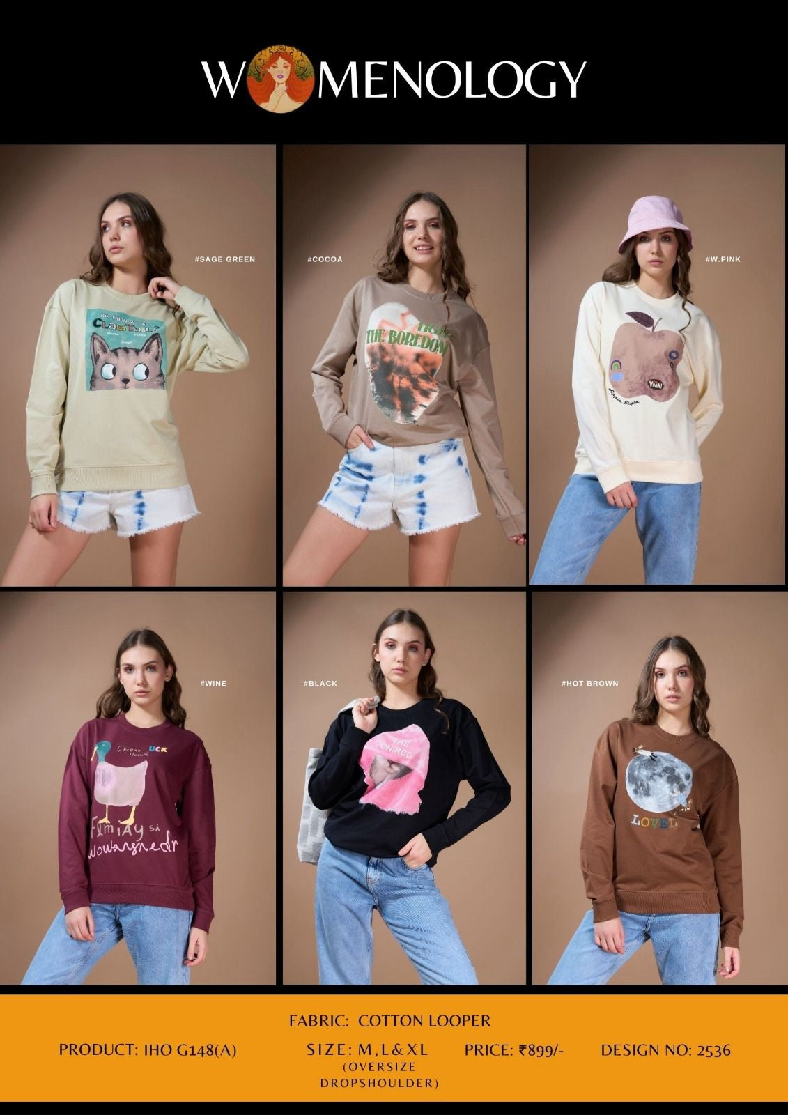 Iho G 148 A Womenology Cotton Looper Women Oversized Tshirt Exporter India