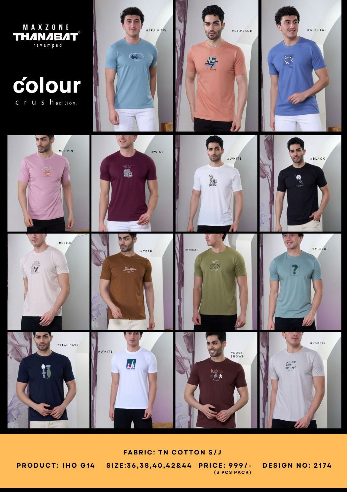 Iho G 14 Thanabat Maxzone Clothing Cotton Mens Tshirts Supplier Ahmedabad