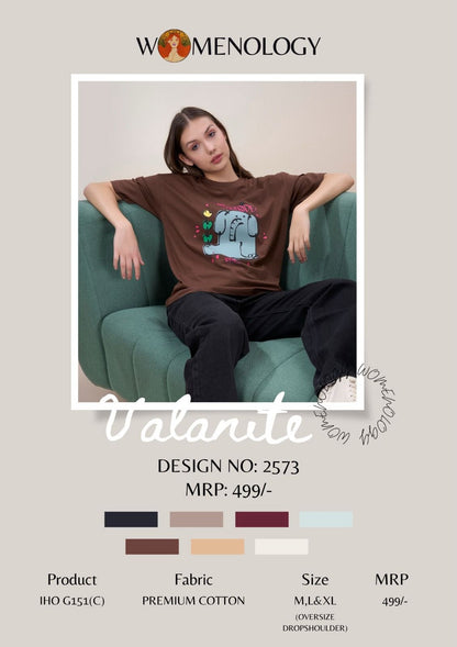 Iho G 151(C) Dn 2573 Womenology Cotton Women Oversized Tshirt Manufacturer Gujarat