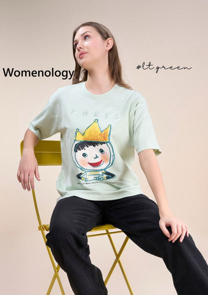 Iho G 151(C) Dn 2573 Womenology Cotton Women Oversized Tshirt Manufacturer Gujarat