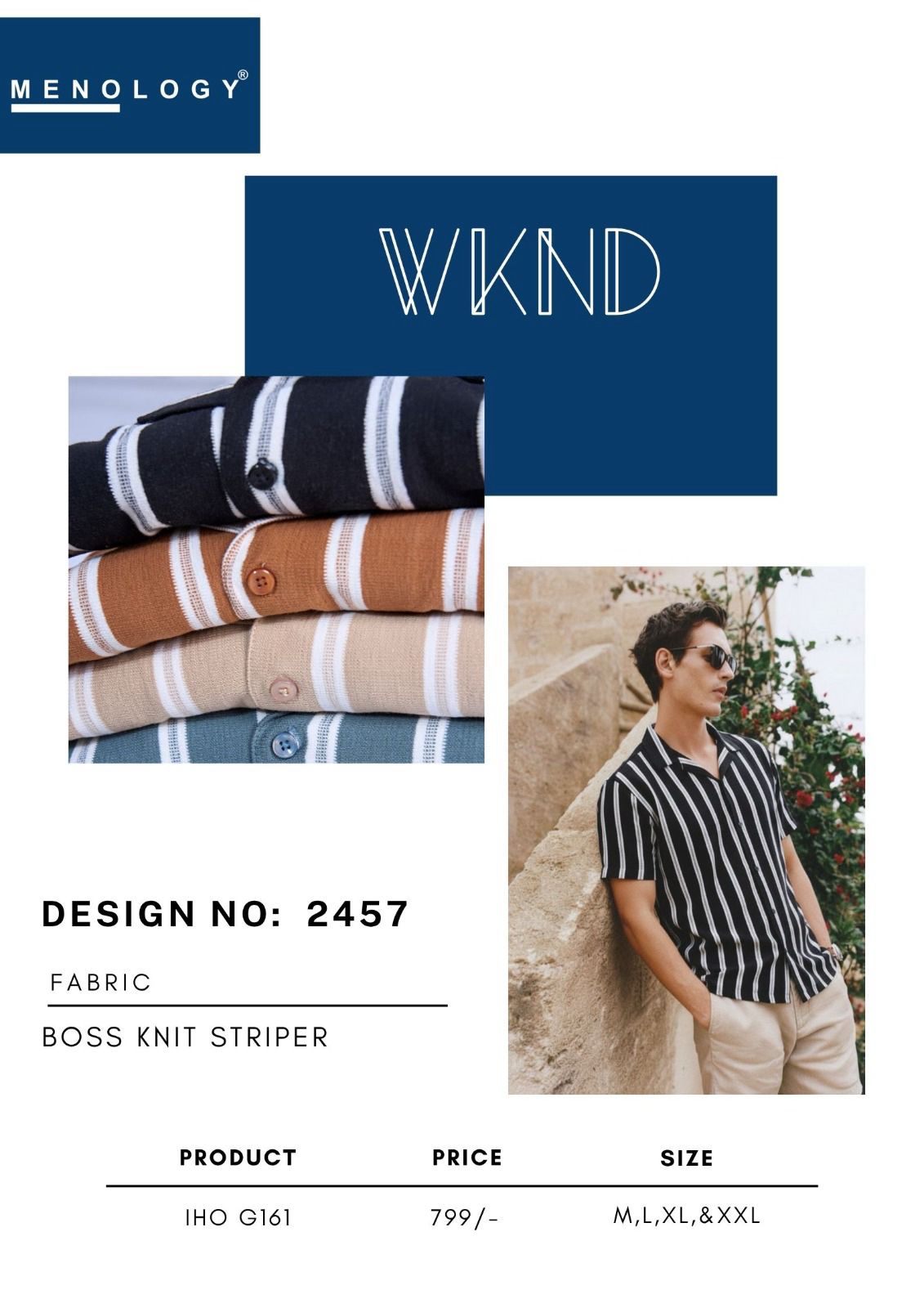 Iho G 161 Menology Knit Striper Mens Shirts Supplier Ahmedabad