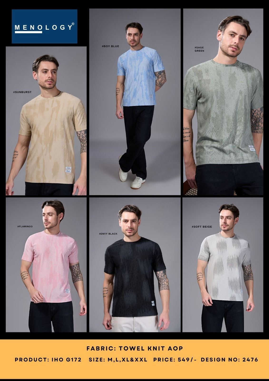 Iho G 172 Menology Aop Mens Tshirts Manufacturer Gujarat