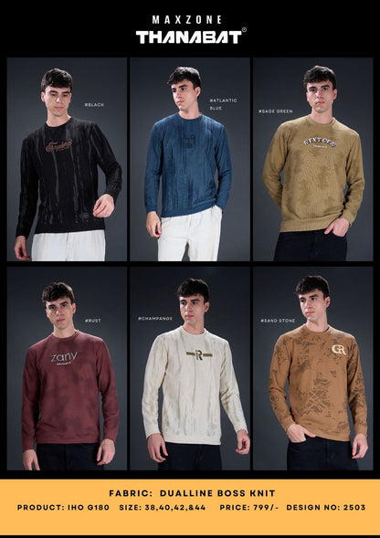 Iho G 180 Maxzone Clothing Dualline Boss Knit Mens Tshirts Wholesaler Gujarat
