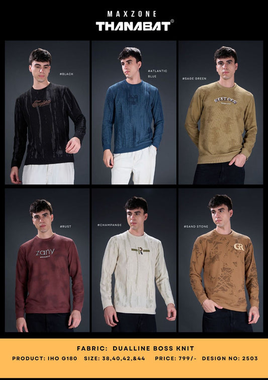 Iho G 180 Maxzone Clothing Dualline Boss Knit Mens Tshirts Wholesaler Gujarat