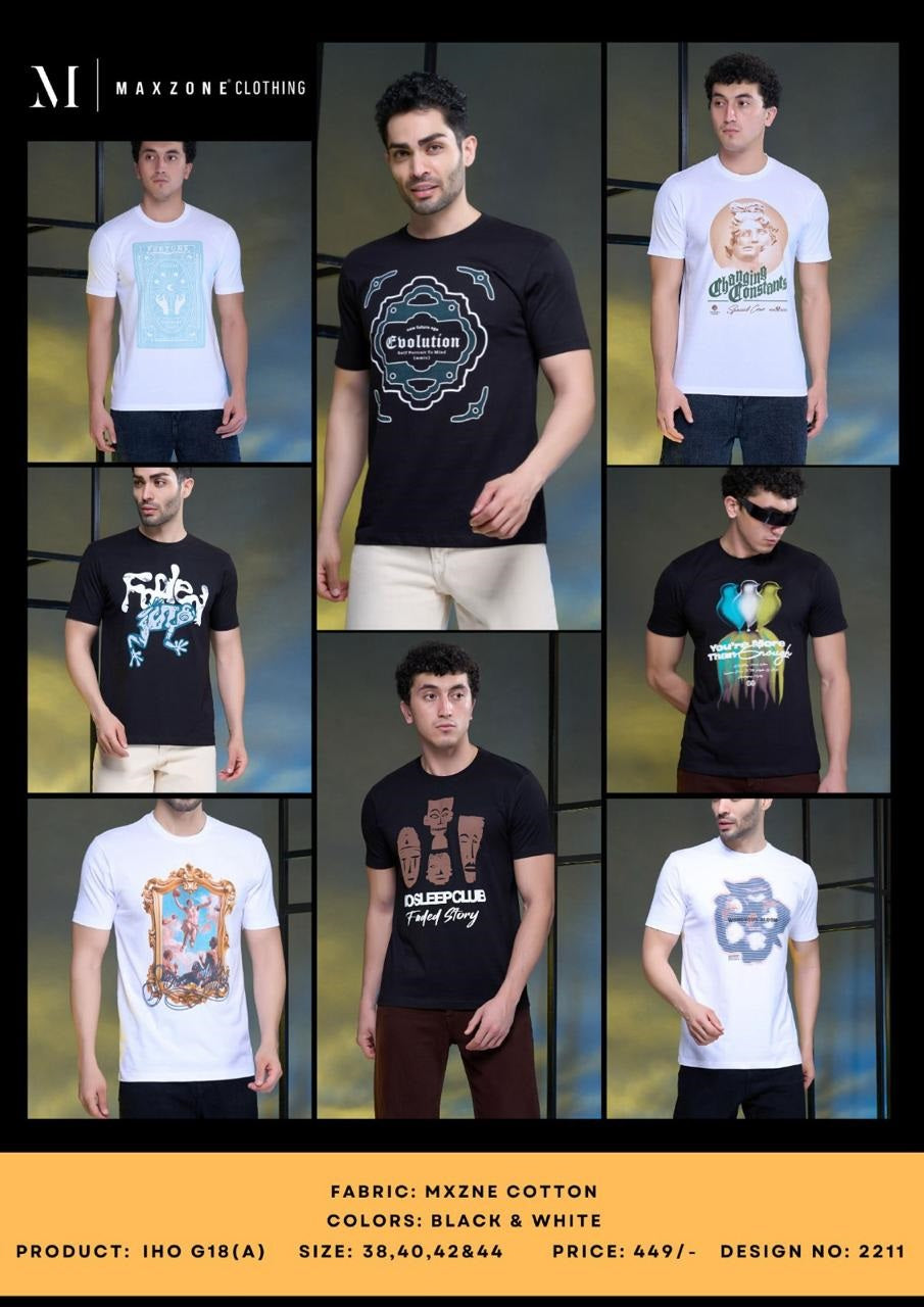 Iho G 18 Design 2211 Maxzone Clothing Cotton Mens Tshirts Supplier Gujarat
