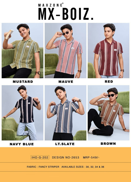 Iho G 202 Dn 2653 Maxzone Clothing Striper Boys Shirt Supplier Gujarat