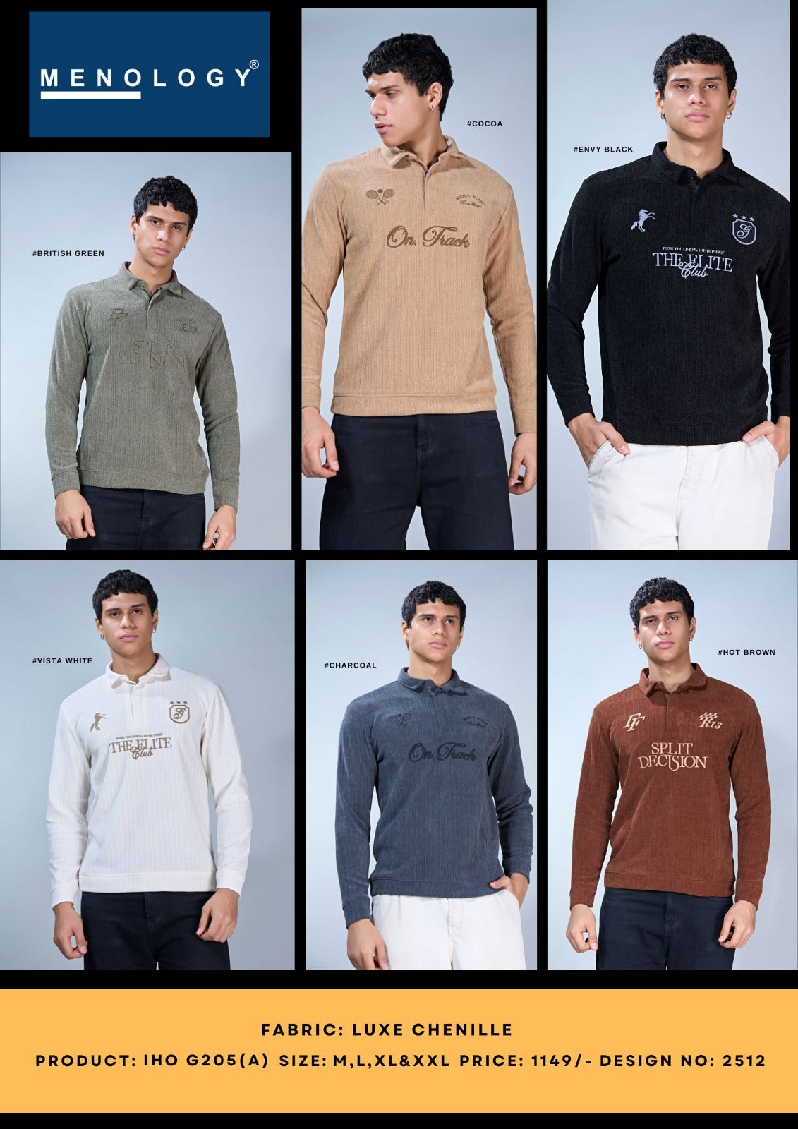 Iho G 205A Dn 2512 Menology Luxe Chenille Mens Tshirts Manufacturer India