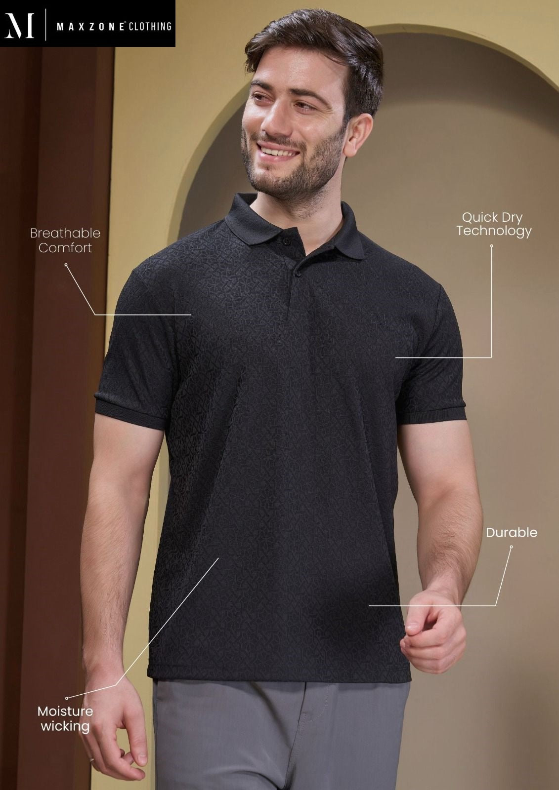 Iho G 208 Dn 2587 Maxzone Clothing Honey Comb Mens Tshirts Exporter India
