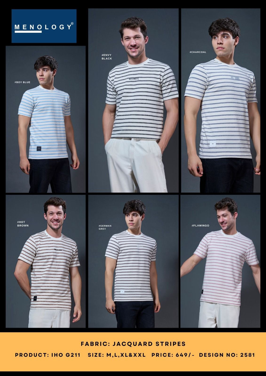 Iho G 211 Menology Jacquard Mens Tshirts Wholesale Price