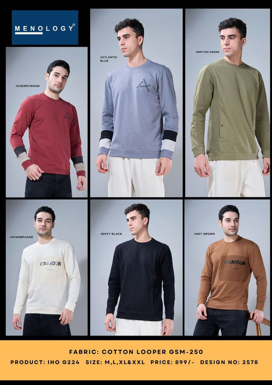Iho G 224 Dn 2578 Menology Cotton Looper Mens Tshirts Wholesale Price