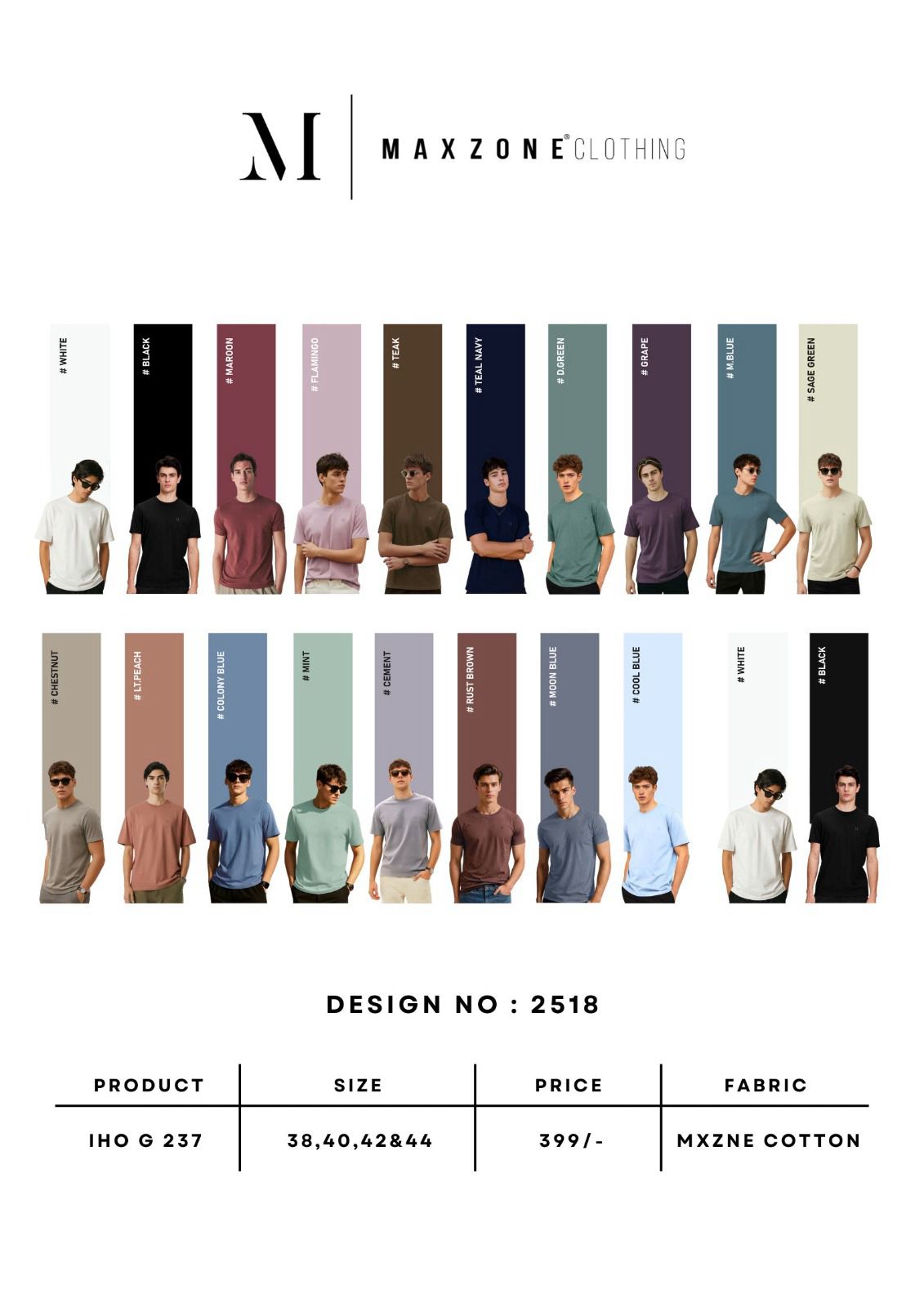 Iho G 237 Maxzone Clothing Cotton Mens Tshirts Wholesale Price