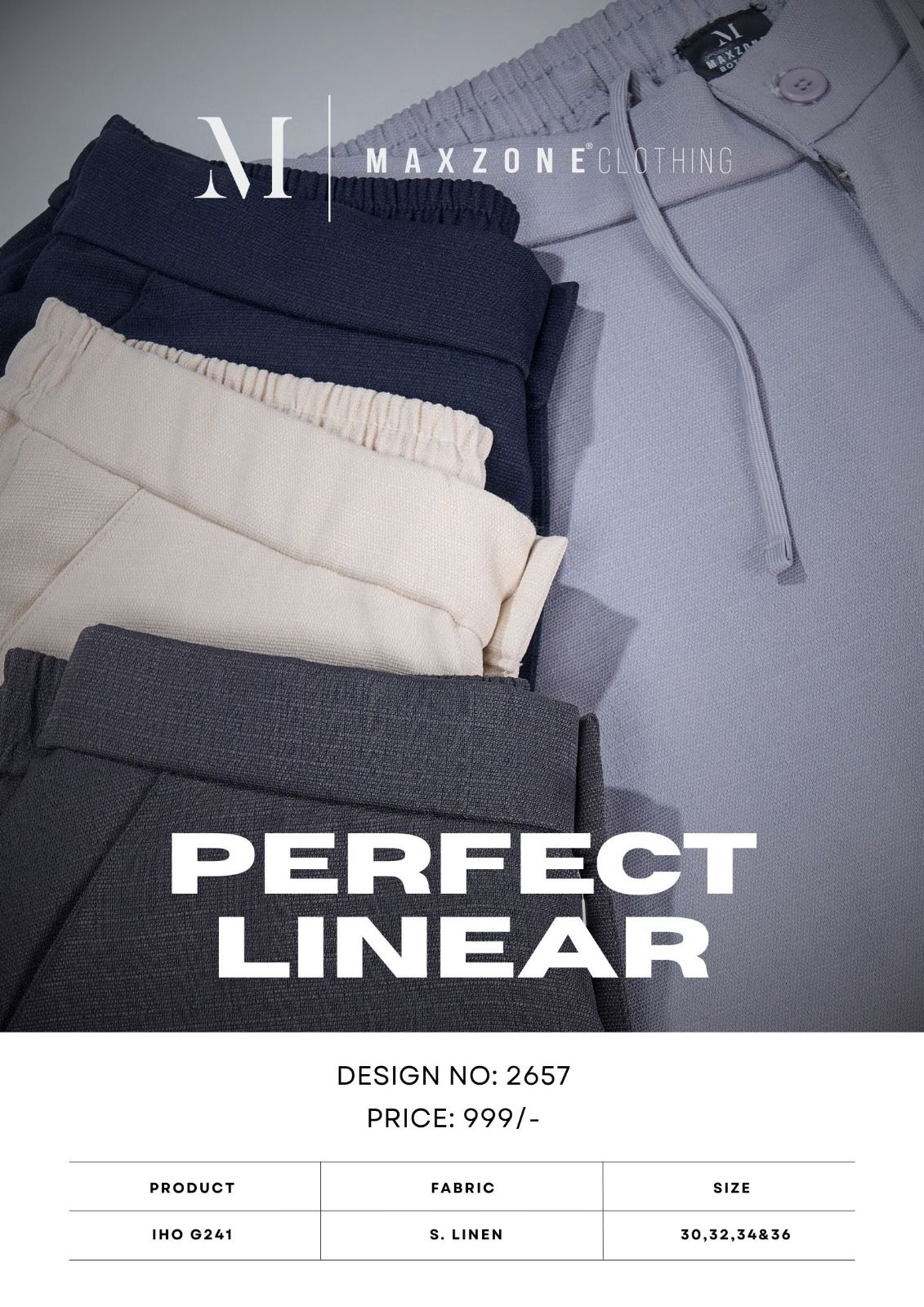 Iho G 241 Dn 2657 Maxzone Clothing Linen Mens Pants Wholesale Rate
