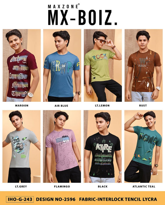 Iho G 243 Dn 2596 Maxzone Clothing Tencil Lycra Boys Tshirt Wholesaler India