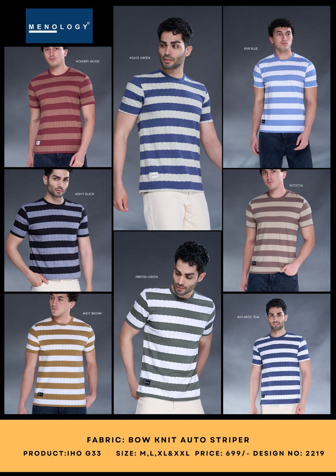 Iho G 33 Menology Auto Stripes Mens Tshirts Wholesaler Gujarat