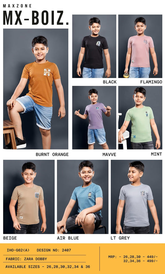 Iho G 62 A Dn 2407 Maxzone Clothing Dobby Boys Tshirt Supplier