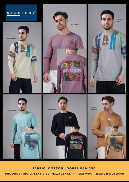 Iho G 76 A D No 2440 Menology Cotton Looper Mens Tshirts Wholesaler