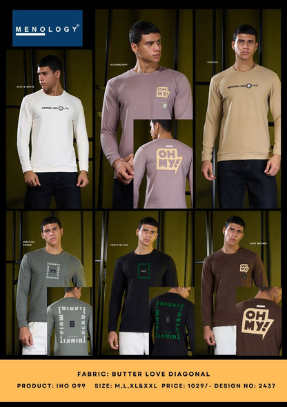 Iho G 99 Dn 2437 Menology Diagonal Mens Tshirts Manufacturer India