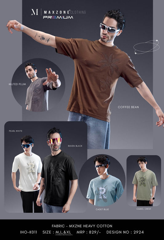 Iho K011 Dn 2924 Maxzone Clothing Heavy Cotton Mens Tshirts Exporter Ahmedabad