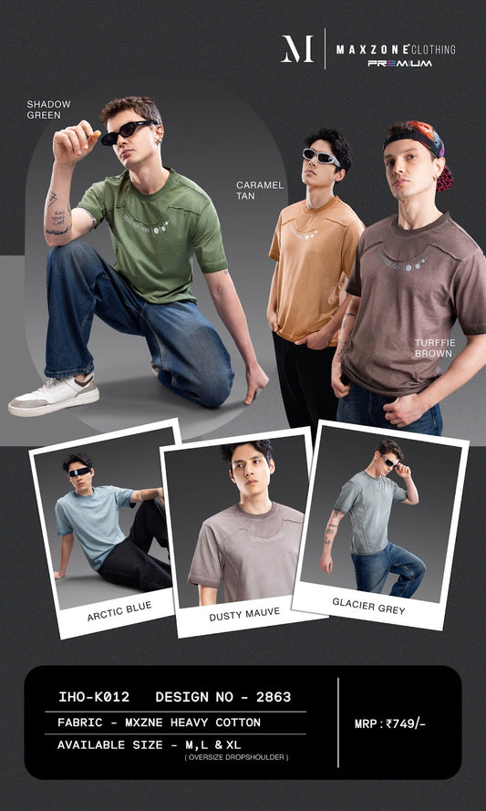 Iho K012 Dn 2863 Maxzone Clothing Heavy Cotton Mens Tshirts Manufacturer Gujarat