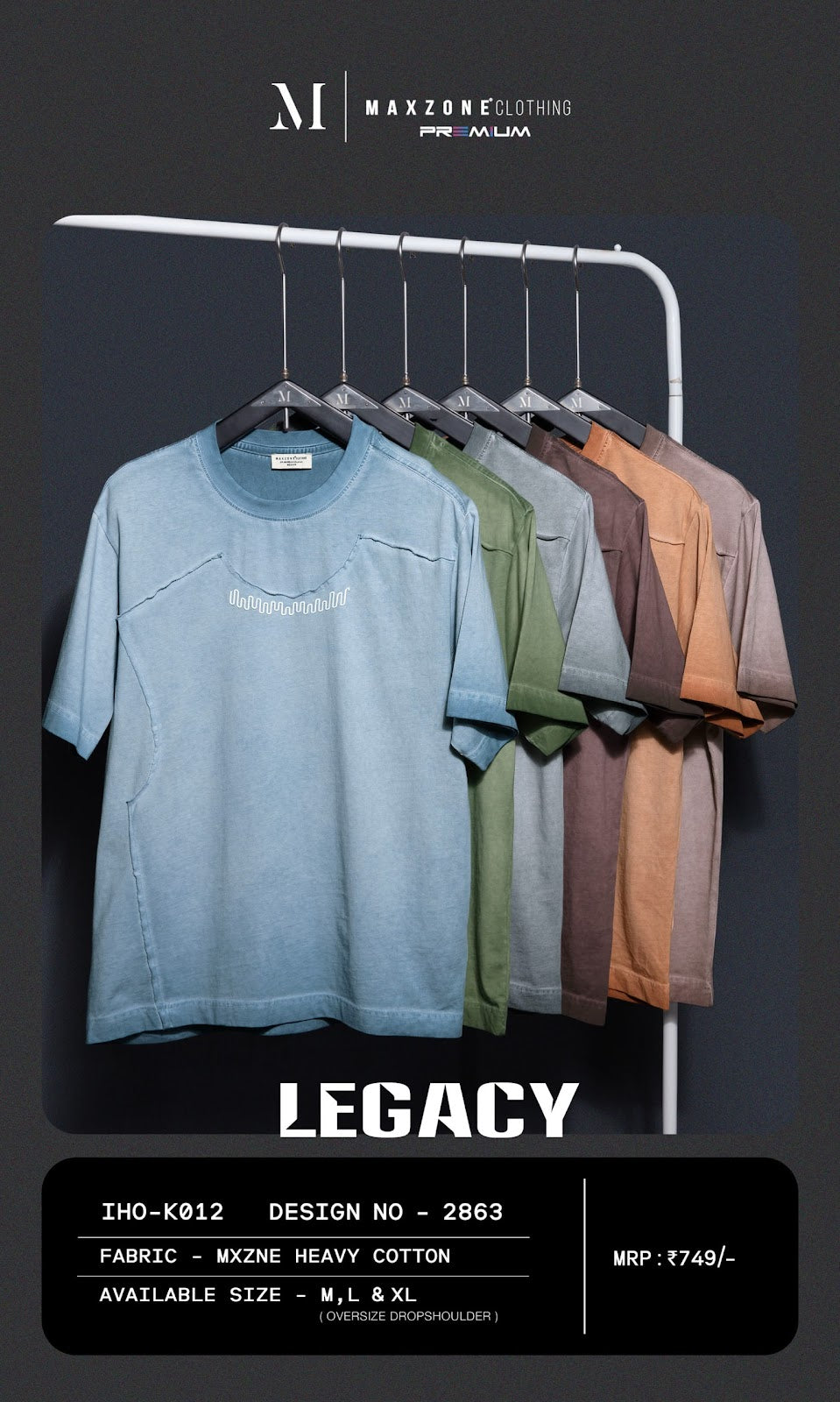 Iho K012 Dn 2863 Maxzone Clothing Heavy Cotton Mens Tshirts Manufacturer Gujarat